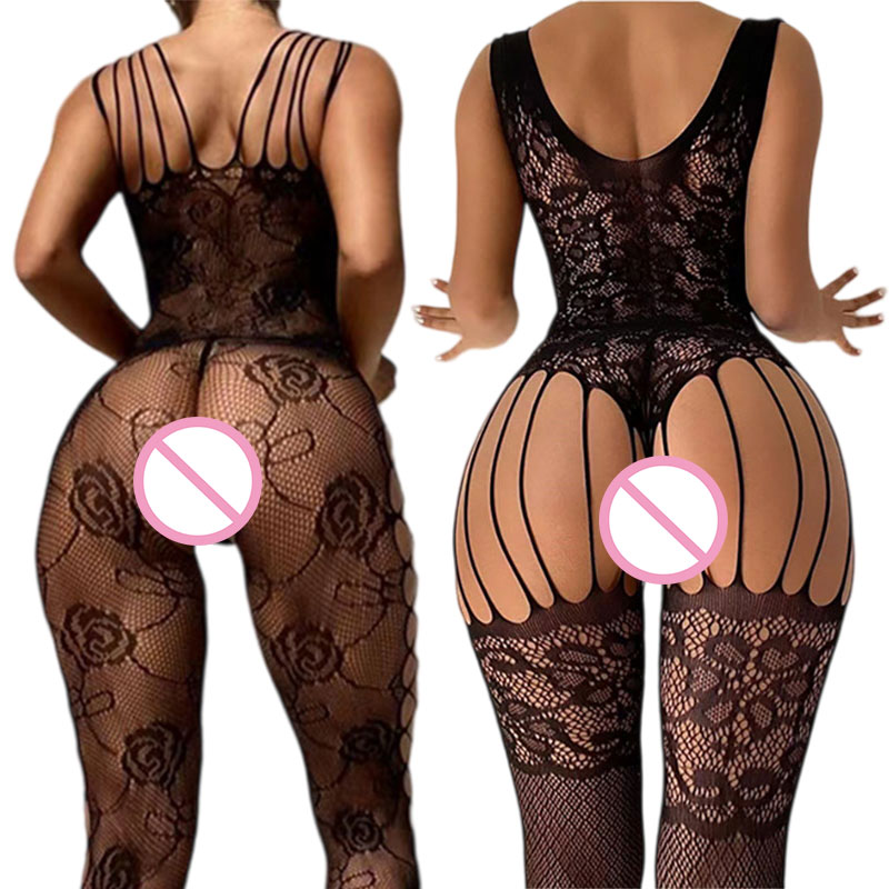 Fishnet Stocking Women - Medias negras sin entrepierna para el