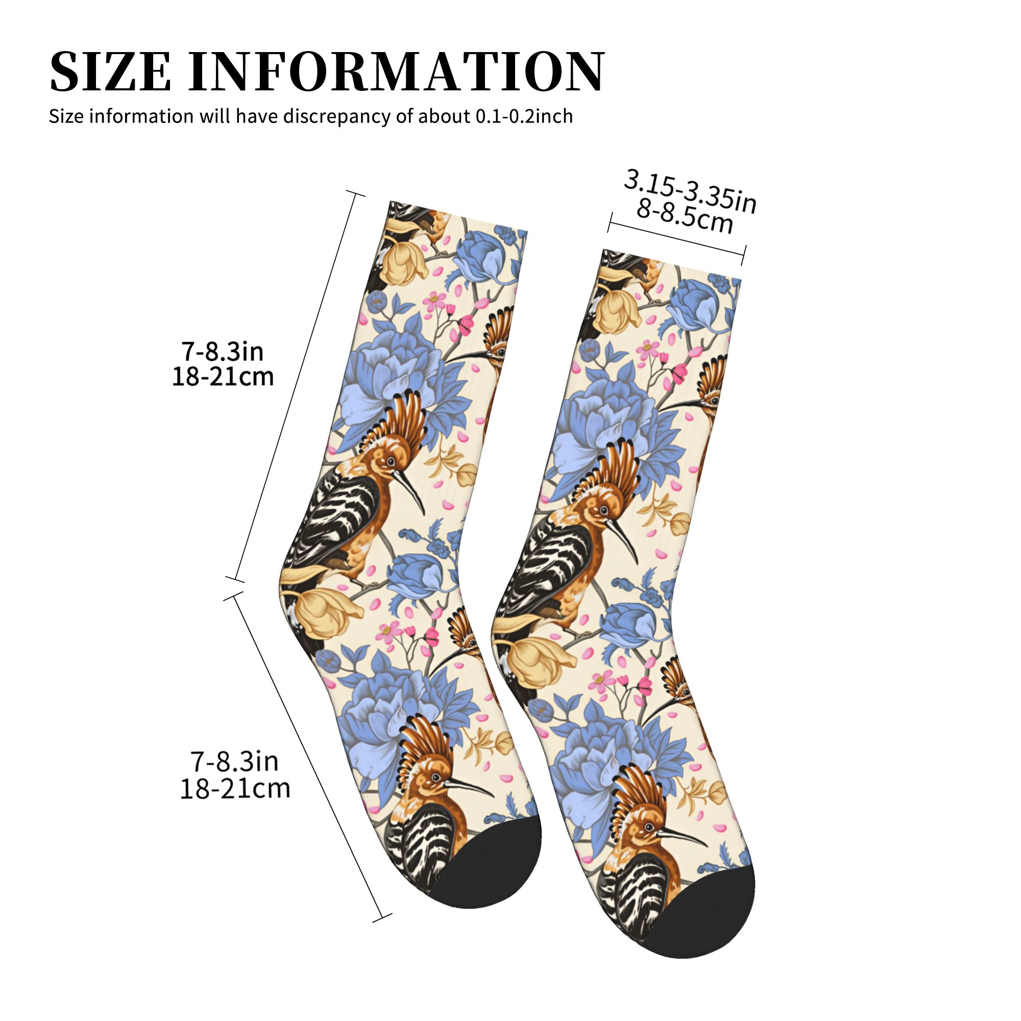 Hoopoe Bird Blue Peony - Calce - Dress Sock Men reseña y precio